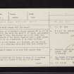 Glen Luss, St Michael's Chapel, NS39SW 1, Ordnance Survey index card, page number 1, Recto