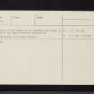 Glen Luss, St Michael's Chapel, NS39SW 1, Ordnance Survey index card, page number 2, Verso