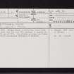 Drongan House, NS41NW 11, Ordnance Survey index card, page number 1, Recto