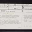 Asslos, Auchinloss, NS44SW 4, Ordnance Survey index card, page number 1, Recto
