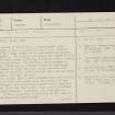 Walls Hill, NS45NW 1, Ordnance Survey index card, page number 1, Recto