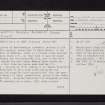 Knock, Queen Blearie's Stone, NS46NE 13, Ordnance Survey index card, page number 1, Recto