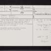 Lang Craigs, NS47NW 11, Ordnance Survey index card, page number 1, Recto