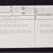 Munzie Well, NS54NE 3, Ordnance Survey index card, page number 1, Recto