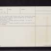Auchnacraig 1, NS57SW 33, Ordnance Survey index card, page number 2, Verso