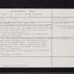 Cot Castle, NS74NW 7, Ordnance Survey index card, Recto