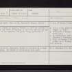 Dalziel, St Patrick's Church And Burial Ground, NS75SE 3, Ordnance Survey index card, page number 1, Recto