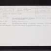 Dalziel, St Patrick's Church And Burial Ground, NS75SE 3, Ordnance Survey index card, Recto