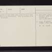 Craigarnhall, NS79NE 20, Ordnance Survey index card, page number 2, Verso