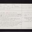Kincardine Castle, NS79NW 16, Ordnance Survey index card, Recto
