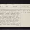 Woodside, NS79SE 54, Ordnance Survey index card, page number 1, Recto