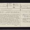 Durisdeer Castle, NS80SE 10, Ordnance Survey index card, page number 1, Recto