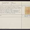 Auchengruith Craig, NS81SE 1, Ordnance Survey index card, Verso