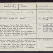 Douglas Castle, NS83SW 4, Ordnance Survey index card, page number 1, Recto