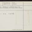 Douglas Castle, NS83SW 4, Ordnance Survey index card, page number 2, Verso
