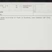 Braidwood, NS84NW 18, Ordnance Survey index card, Recto