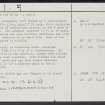Castle Qua, NS84SE 1, Ordnance Survey index card, page number 2, Verso