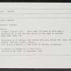 Law's Castle, NS86SW 7, Ordnance Survey index card, Recto