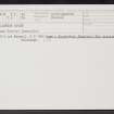 Callendar House, NS87NE 25, Ordnance Survey index card, Recto