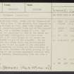 Bonnyside East, NS87NW 4, Ordnance Survey index card, Recto