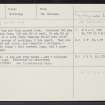 Castleton 4, NS88NE 11, Ordnance Survey index card, Recto