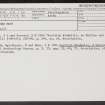 Dunmore Moss, Wind Pump, NS88NE 28, Ordnance Survey index card, Recto