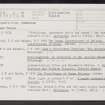 Arthur's O'On, Stenhouse, NS88SE 5, Ordnance Survey index card, Recto