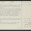 Carmuirs 'D', 'E', 'F', NS88SE 22, Ordnance Survey index card, page number 2, Verso