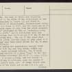 Torwood, Tappoch Broch, NS88SW 1, Ordnance Survey index card, page number 3, Recto