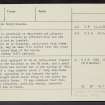 Torwood, Tappoch Broch, NS88SW 1, Ordnance Survey index card, page number 4, Verso