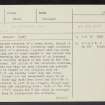 Dunipace Park, Dovecot, NS88SW 19, Ordnance Survey index card, page number 1, Recto