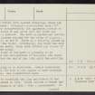 Dunipace Park, Dovecot, NS88SW 19, Ordnance Survey index card, page number 2, Verso