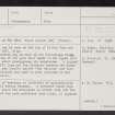 Alva Glen, NS89NE 10, Ordnance Survey index card, page number 1, Recto