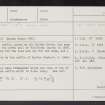 Tullibody Church, 'Maiden Stone', NS89NE 17, Ordnance Survey index card, Recto