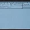 Alva Church, NS89NE 18, Ordnance Survey index card, Recto