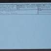 Old Polmaise, NS89SW 19, Ordnance Survey index card, Recto
