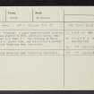Old Polmaise, NS89SW 19, Ordnance Survey index card, Recto