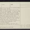 Steuarthall, NS89SW 20, Ordnance Survey index card, page number 2, Recto