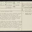 Castle Hill, Crawford, NS92SW 17, Ordnance Survey index card, page number 1, Recto