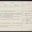 Kirk Hill, Tomb, NS93NW 2, Ordnance Survey index card, Recto