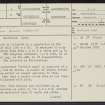 Castle Hill, NS93SE 3, Ordnance Survey index card, page number 1, Recto