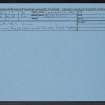 Swaites Hill, NS94SE 17, Ordnance Survey index card, Recto