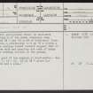 Castledykes, NS94SW 16, Ordnance Survey index card, page number 1, Recto