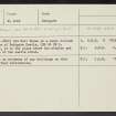 Old Hall Knowe, Bathgate, NS96NE 11, Ordnance Survey index card, Recto
