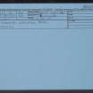 Bathgate, Kirkton Park, Gateway, NS96NE 18, Ordnance Survey index card, Recto