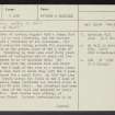 Antonine Wall: Inveravon, NS97NE 21, Ordnance Survey index card, page number 1, Recto
