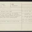 Wallacestone, Wallace's Stone, NS97NW 5, Ordnance Survey index card, Recto