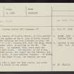 Couston Castle, NS97SE 21, Ordnance Survey index card, page number 1, Recto