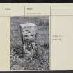 Torphichen Churchyard, Refuge Stone, NS97SE 25, Ordnance Survey index card, Recto