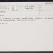 Wallhouse, Dovecot, NS97SE 42, Ordnance Survey index card, Recto